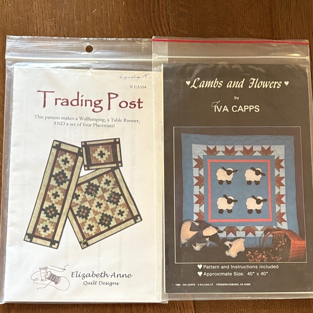 Quilt Pattern Set with Sheep and Geometric Designs